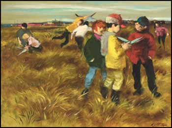 Boys with Gliders by William Arthur Winter sold for $6,900