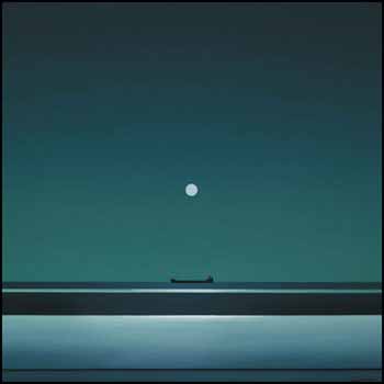 Ice, Moon and Tanker by Christopher Pratt sold for $49,725