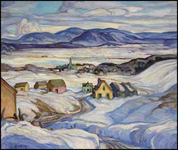 Near Baie-Saint-Paul, Winter by Henrietta Mabel May sold for $187,200