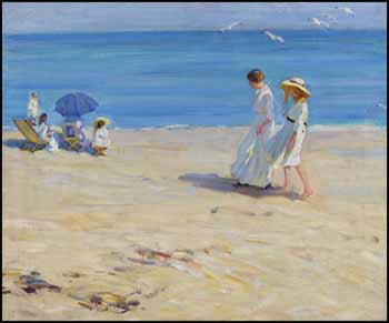 The Blue Sea (On the Beach at St. Malo) by Helen Galloway McNicoll