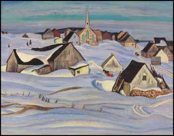 A Quebec Village (Winter, Saint-Fidèle) by Alexander Young (A.Y.) Jackson vendu pour $585,000