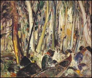 Arrêt au bord de la forêt by René Jean Richard sold for $20,060