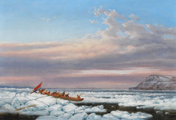 Hauling the Royal Mail Across the Ice on the St. Lawrence, Quebec by Cornelius David Krieghoff vendu pour $121,250