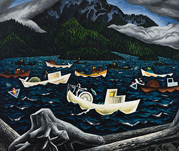 Fishboats, Rivers Inlet by Edward John (E.J.) Hughes