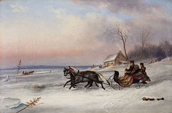 Lord and Lady Simcoe Taking a Sleigh Ride by Cornelius David Krieghoff vendu pour $133,250