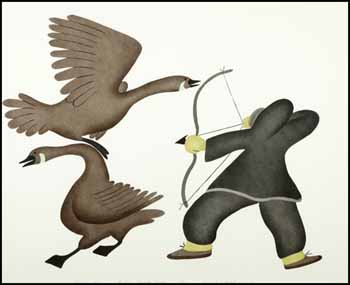 Hunting Canada Geese by Agnes Nanogak Goose sold for $625