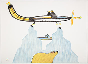 Airplanes Over Icecap by Pudlo Pudlat sold for $875