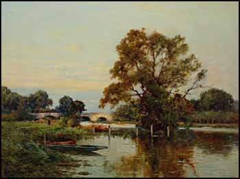 Evening at Wallingford on Thames by Alfred Fontville de Breanski Jr. sold for $4,600