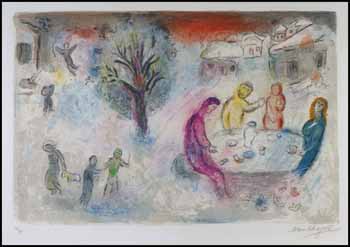 From Daphnis and Chloe: Le repas chez Dryas by Marc Chagall sold for $18,400