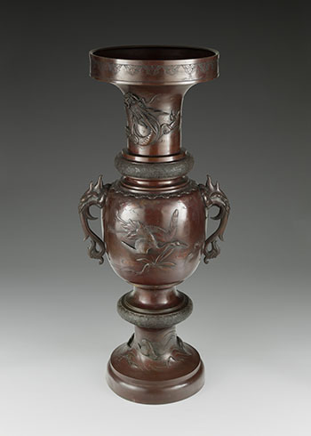 A Large Japanese Bronze 'Fauna' Vase, Taisho Period, circa 1915 by  Japanese Art sold for $1,375