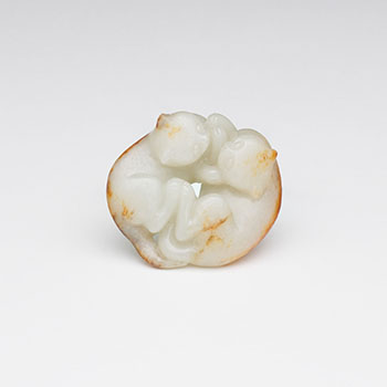 A Chinese Mottled White Jade Carved Cat Group, 18th Century by  Chinese Art sold for $9,375