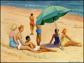 Group on Provincetown Beach by John Goodwin Lyman
