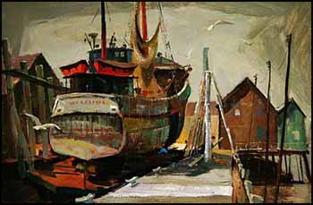 The Docks by Hilton McDonald Hassell sold for $2,300