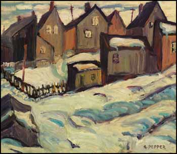 Neighbourhood in Winter by George Douglas Pepper sold for $6,435