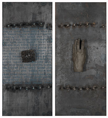 Behind the Gates (Diptych) by Betty Roodish Goodwin sold for $17,500