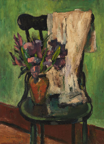 Bouquet on a Chair by William Lewy Leroy Stevenson sold for $3,750
