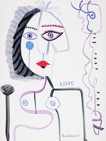 Love by René Marcil sold for $1,500