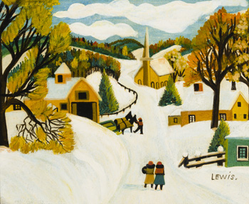 Winter Scene by Maud Lewis sold for $52,250