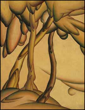 Trees / Abstract Figure (verso) by Bertram Richard Brooker