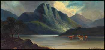 Sunshine and Shadow - Long Loch by Alfred Fontville de Breanski Jr. sold for $4,600