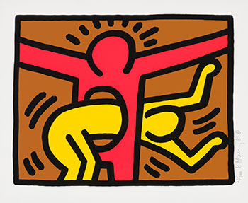 Untitled (Plate 3 from Pop Shop IV) by Keith Haring sold for $23,750
