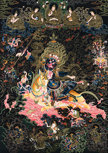 Thangka of Palden Lhamo by Romio Shrestha sold for $8,750