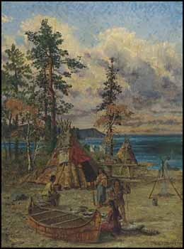 Indian Encampment, Lake Superior by Thomas Mower Martin sold for $5,850