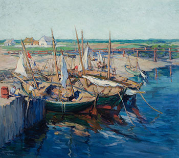 Fishing Boats, Gaspé Coast by Rita Mount sold for $8,750