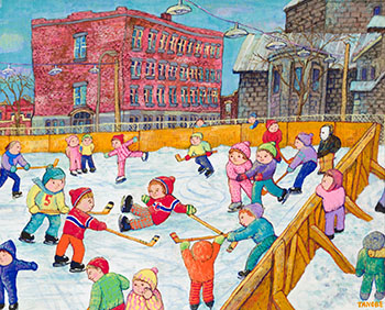 On patine dans la cour de l'école by Miyuki Tanobe sold for $15,000