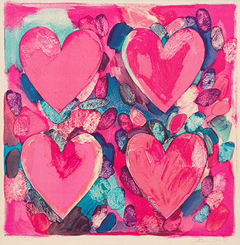 Four Hearts by Jim Dine sold for $625