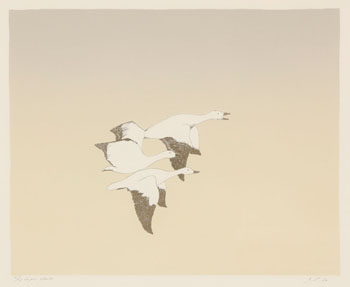 Les Oiseaux Blancs (03310/63) by Roland Pichet sold for $63
